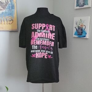 Black Tee with Pink Support Graphic